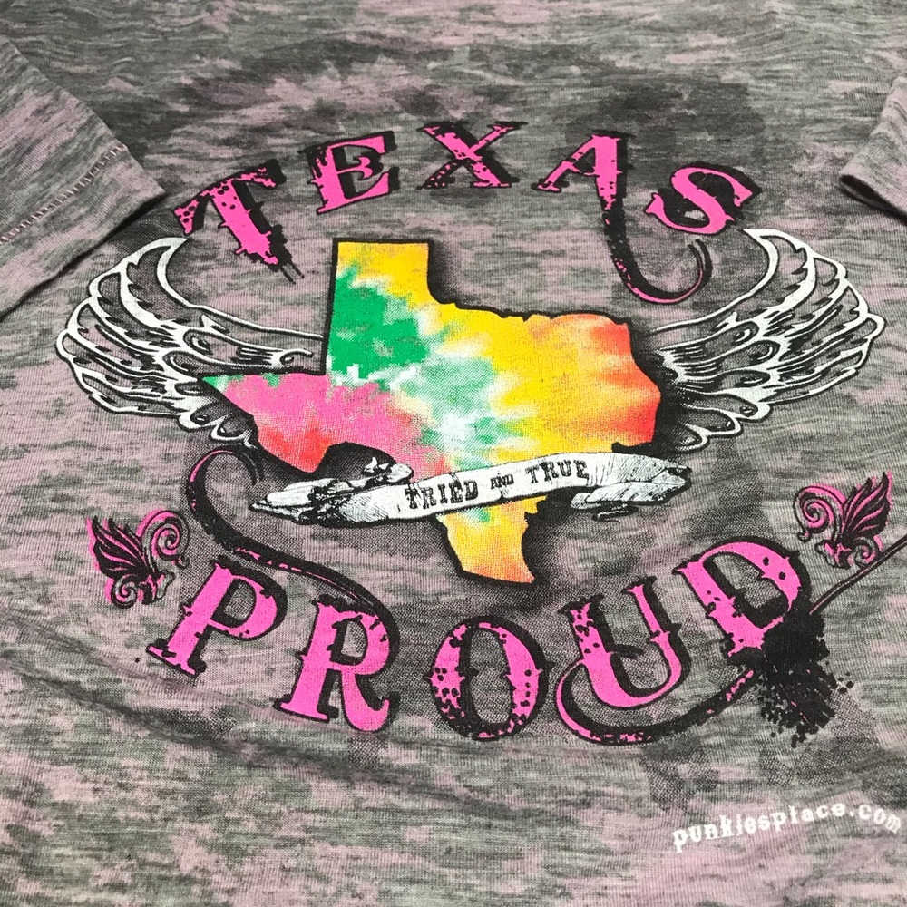 Texas Proud pink burnout Tee L
